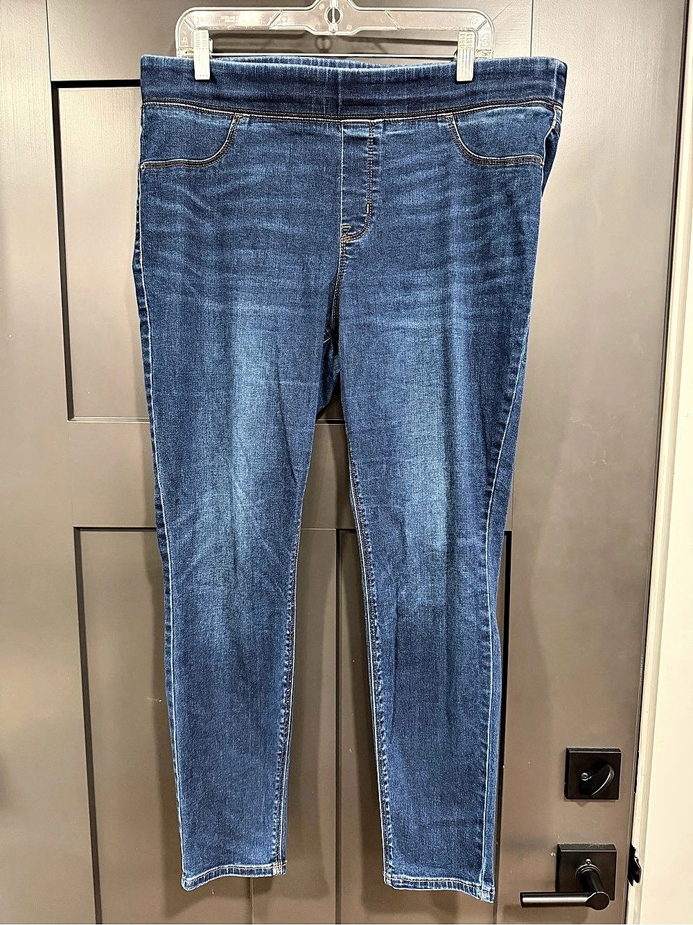 Old Navy Mid-Rise Rockstar Pull-On Jeggings Blue Waist 16